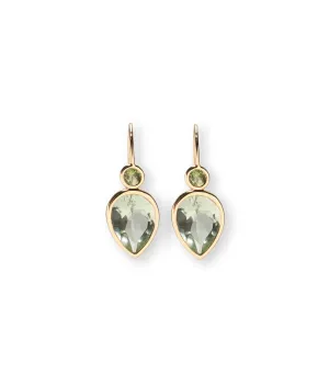 14k Gold Hera Earrings in Green Amethyst