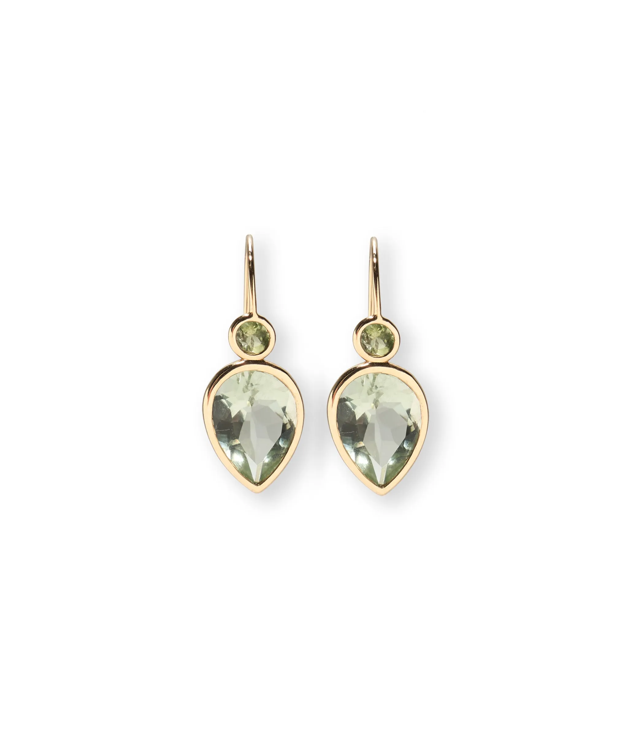 14k Gold Hera Earrings in Green Amethyst