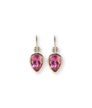 14k Gold Hera Earrings in Pink Topaz