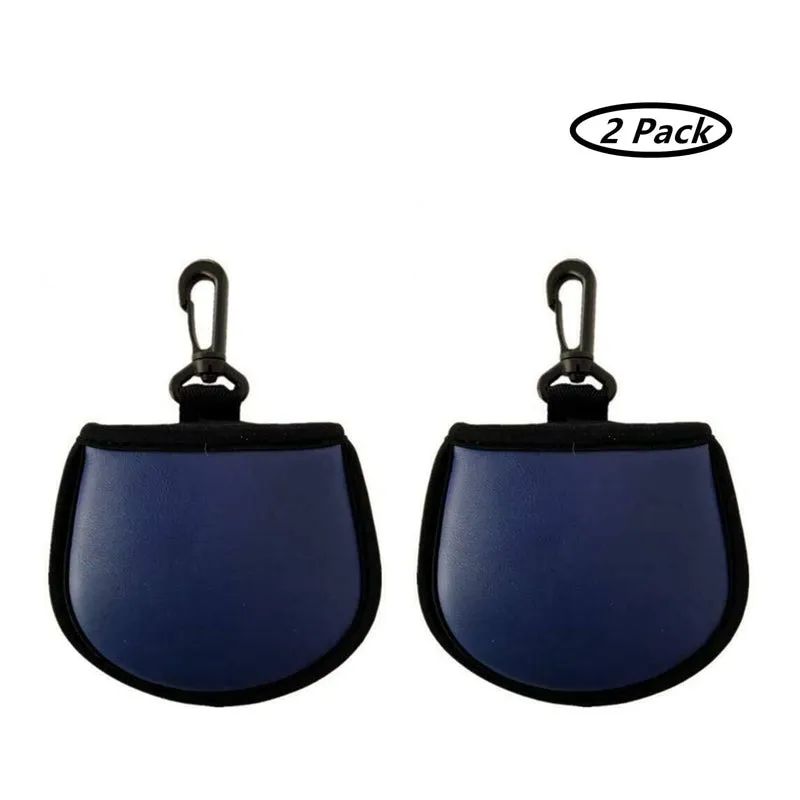 2 Pack Golf Ball Cleaner Pouch with Hanging Belt Clip