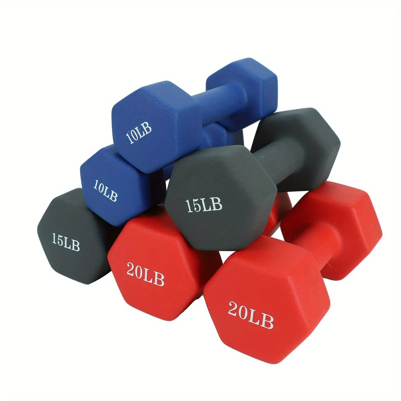 2Pcs Neoprene Coated Hex Dumbbells Fitness Equipment Stable Durable