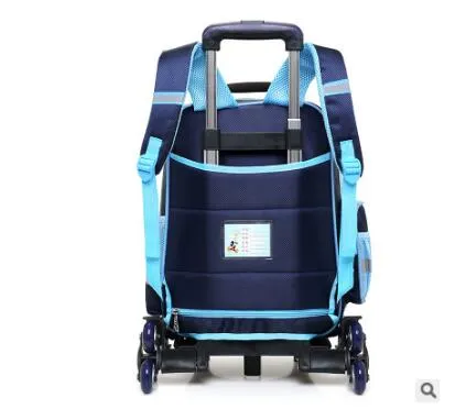 3D  Boy&#39;s trolley Bag with wheels for school Kids Rolling Bag on wheels Children&#39;s Travel Bag 6 wheels School Trolley Backpack