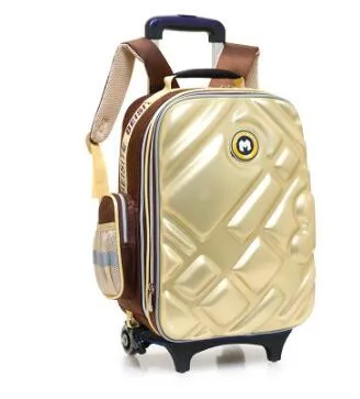 3D  Boy&#39;s trolley Bag with wheels for school Kids Rolling Bag on wheels Children&#39;s Travel Bag 6 wheels School Trolley Backpack