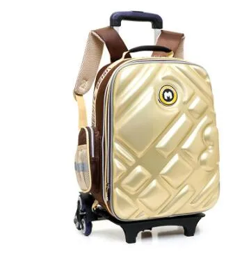 3D  Boy&#39;s trolley Bag with wheels for school Kids Rolling Bag on wheels Children&#39;s Travel Bag 6 wheels School Trolley Backpack