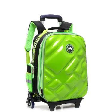 3D  Boy&#39;s trolley Bag with wheels for school Kids Rolling Bag on wheels Children&#39;s Travel Bag 6 wheels School Trolley Backpack