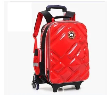 3D  Boy&#39;s trolley Bag with wheels for school Kids Rolling Bag on wheels Children&#39;s Travel Bag 6 wheels School Trolley Backpack