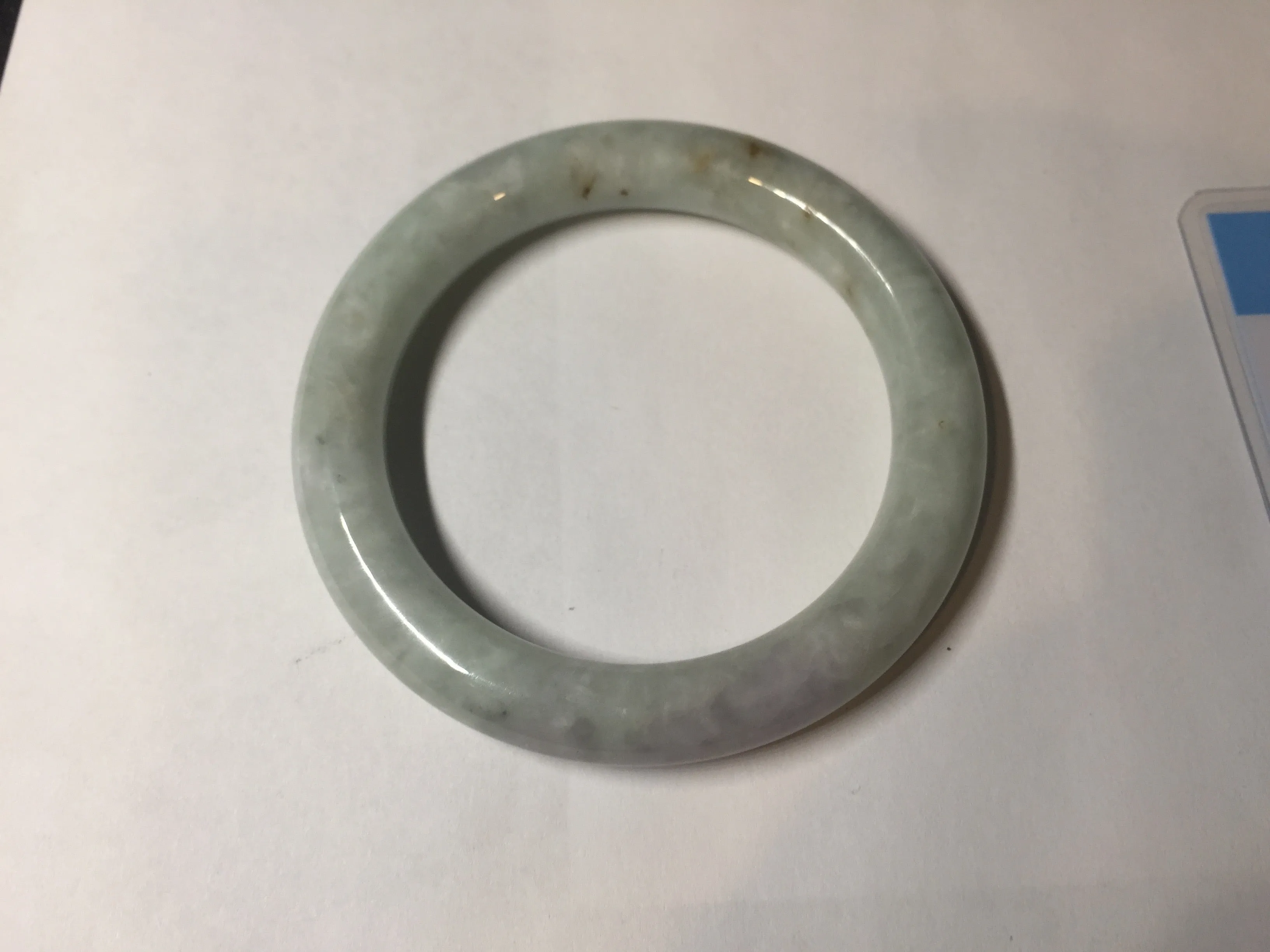 53.9mm 100% natural Type A green/purple/yellow(FU LU SHOU) chubby jadeite jade bangle BK74-5806