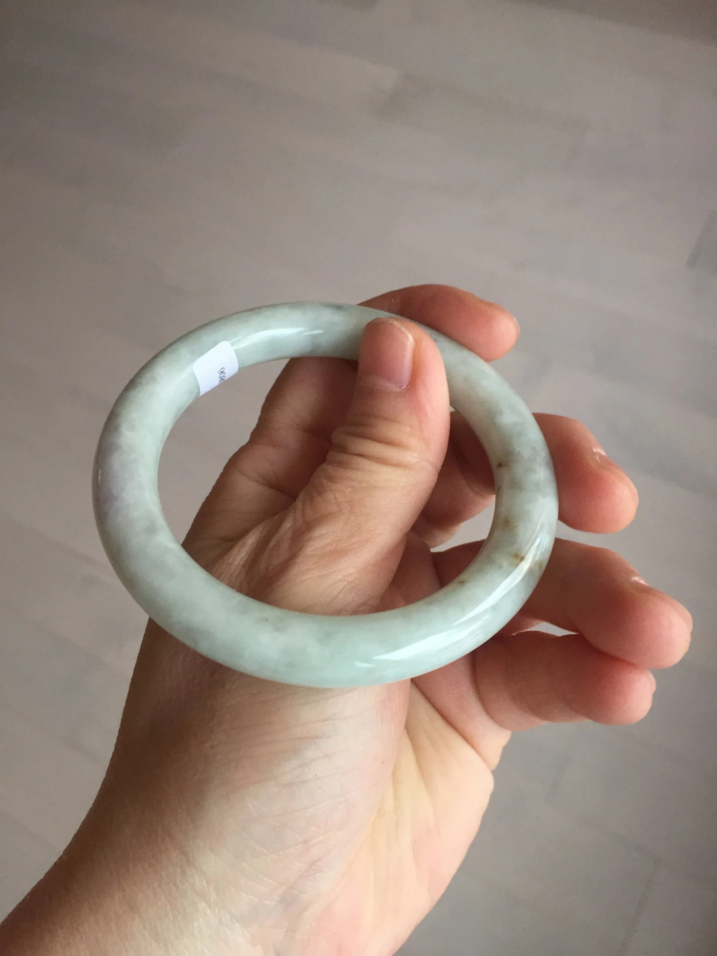 53.9mm 100% natural Type A green/purple/yellow(FU LU SHOU) chubby jadeite jade bangle BK74-5806