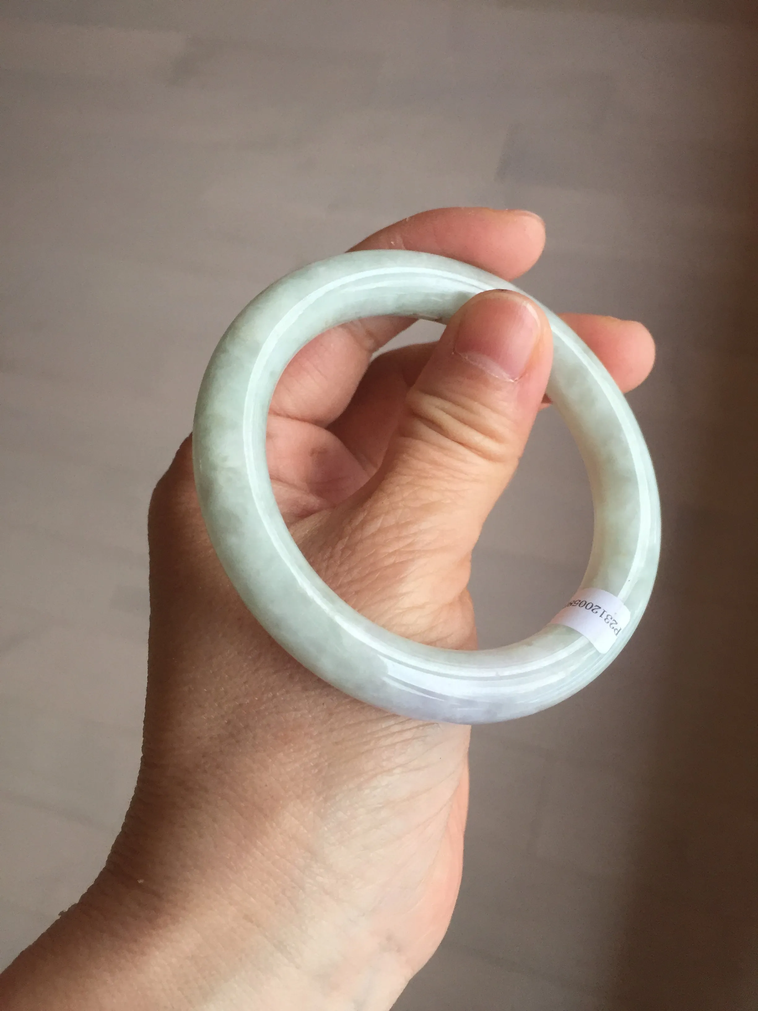 53.9mm 100% natural Type A green/purple/yellow(FU LU SHOU) chubby jadeite jade bangle BK74-5806