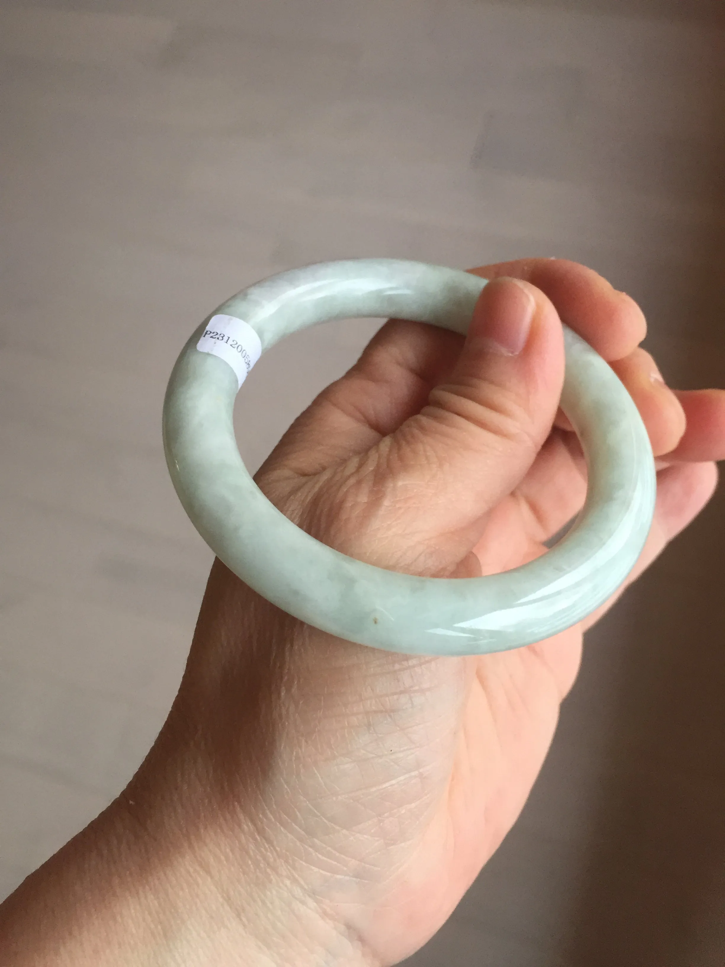 53.9mm 100% natural Type A green/purple/yellow(FU LU SHOU) chubby jadeite jade bangle BK74-5806