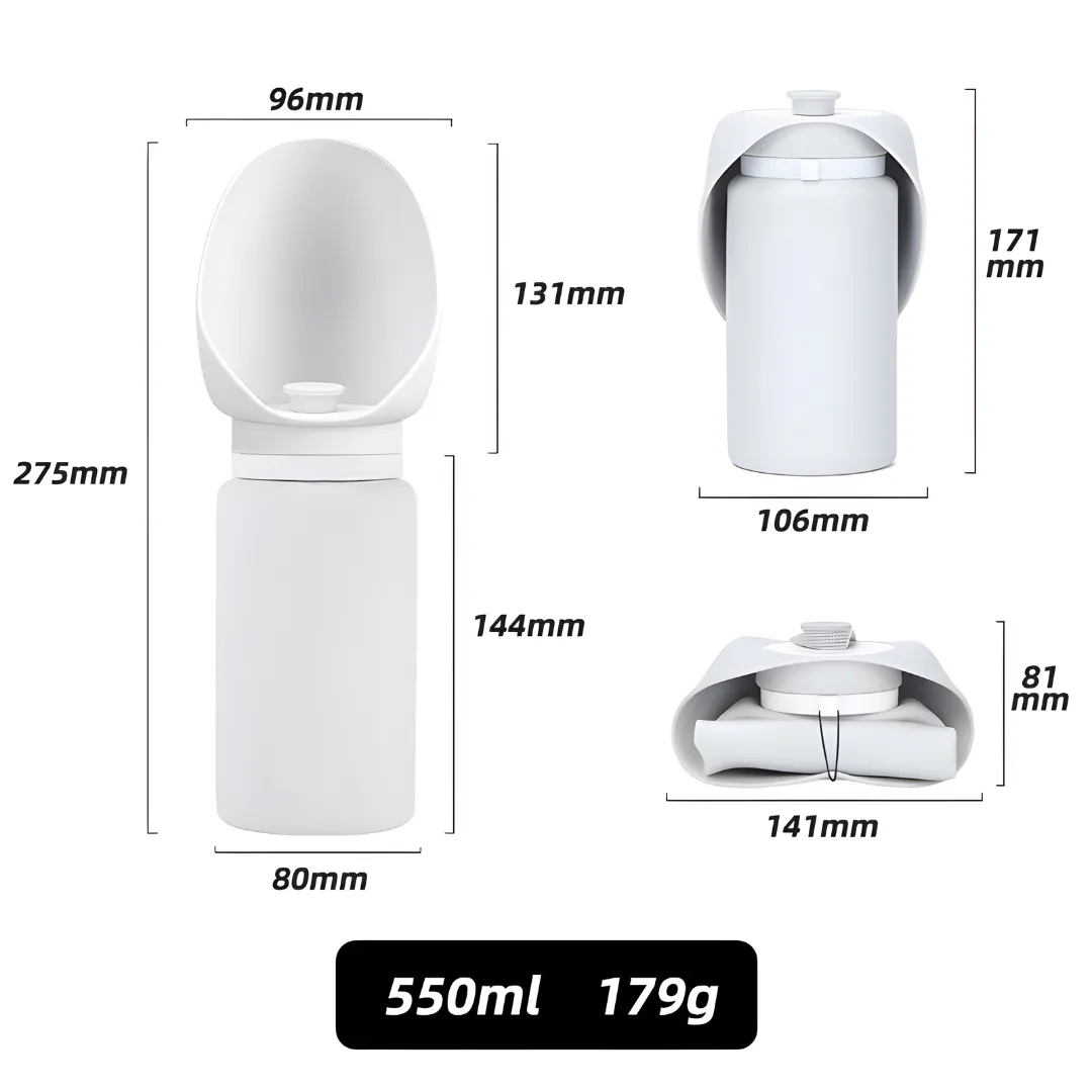 550ml Silicone Eco-Friendly Folding Pet Travel Bottle