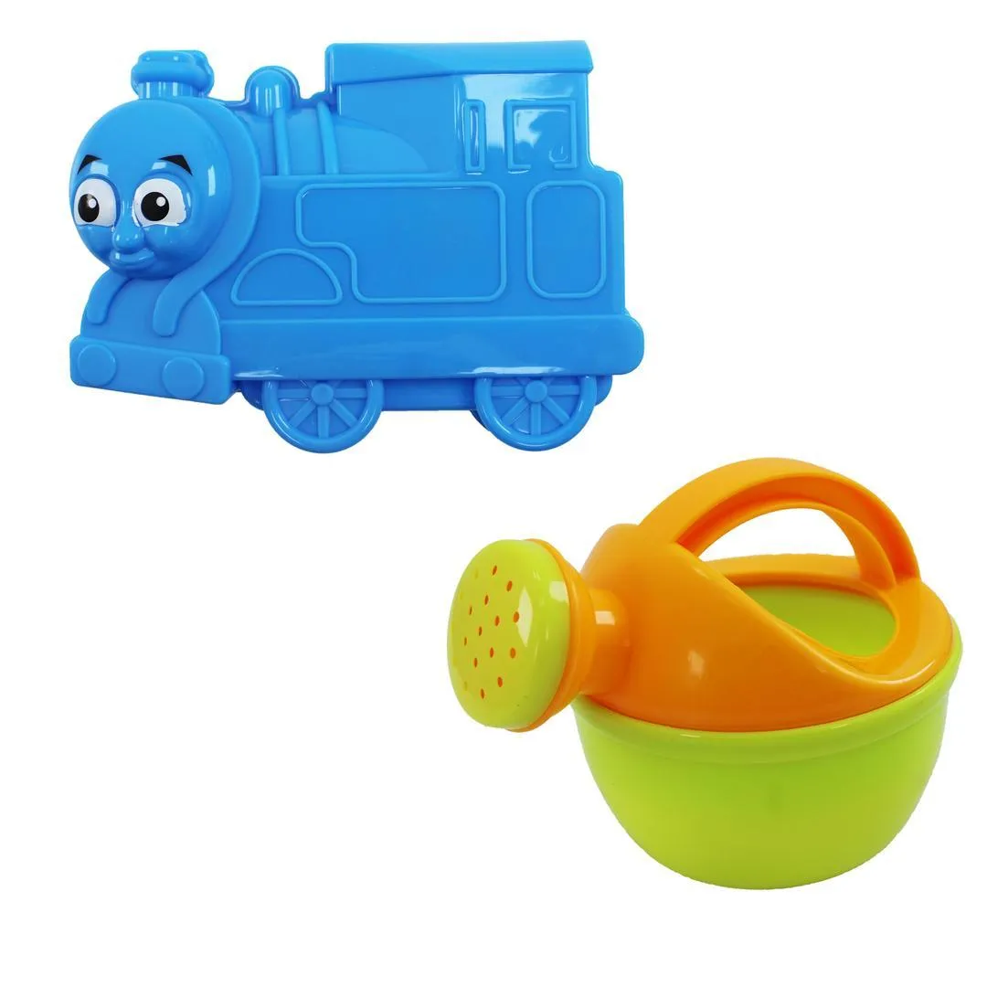 6 Pcs Beach Toys Train Set Sand And Water Play Tools with Bucket - 909021