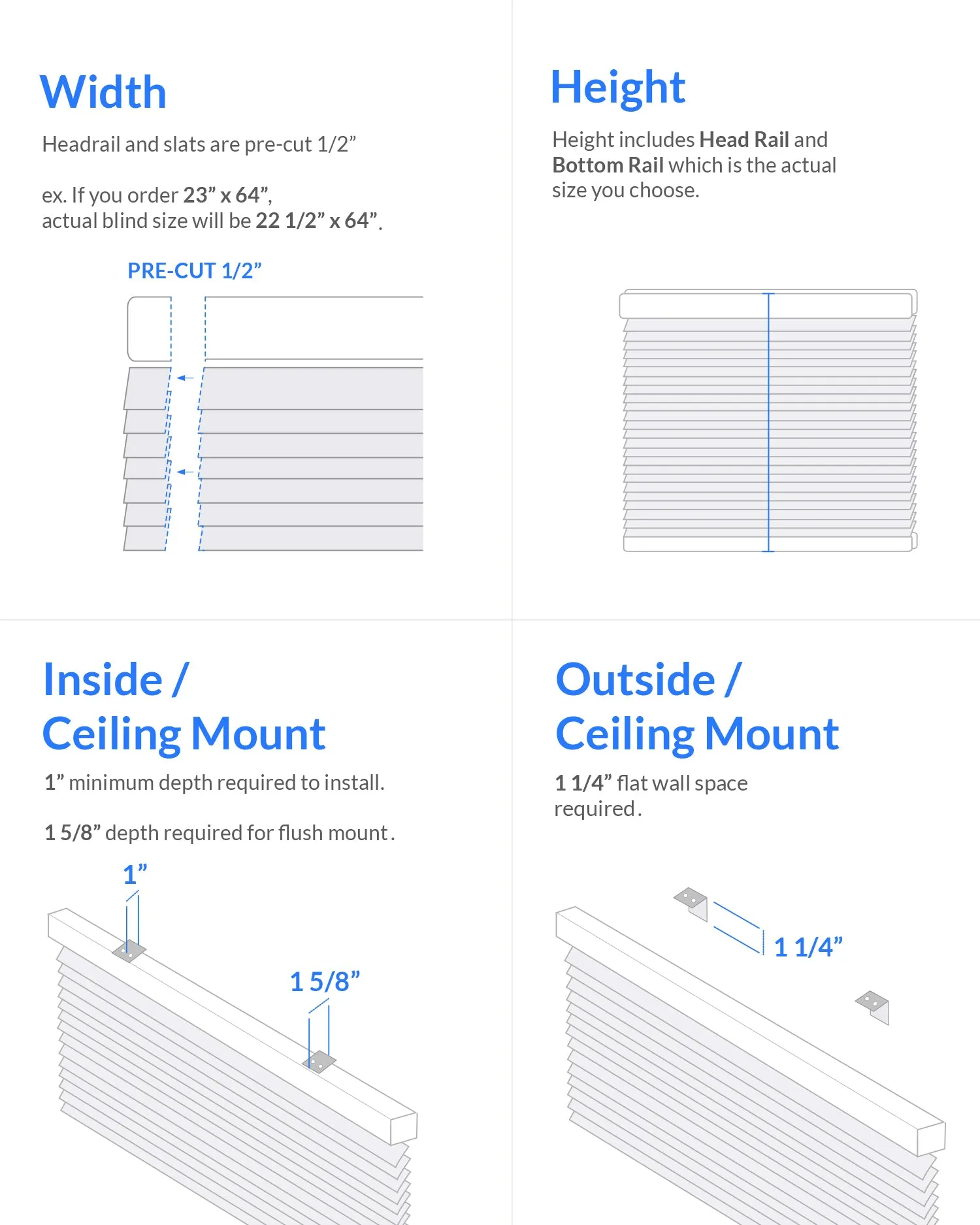 60-INCH HEIGHTS | Room Darkening 1" Slats