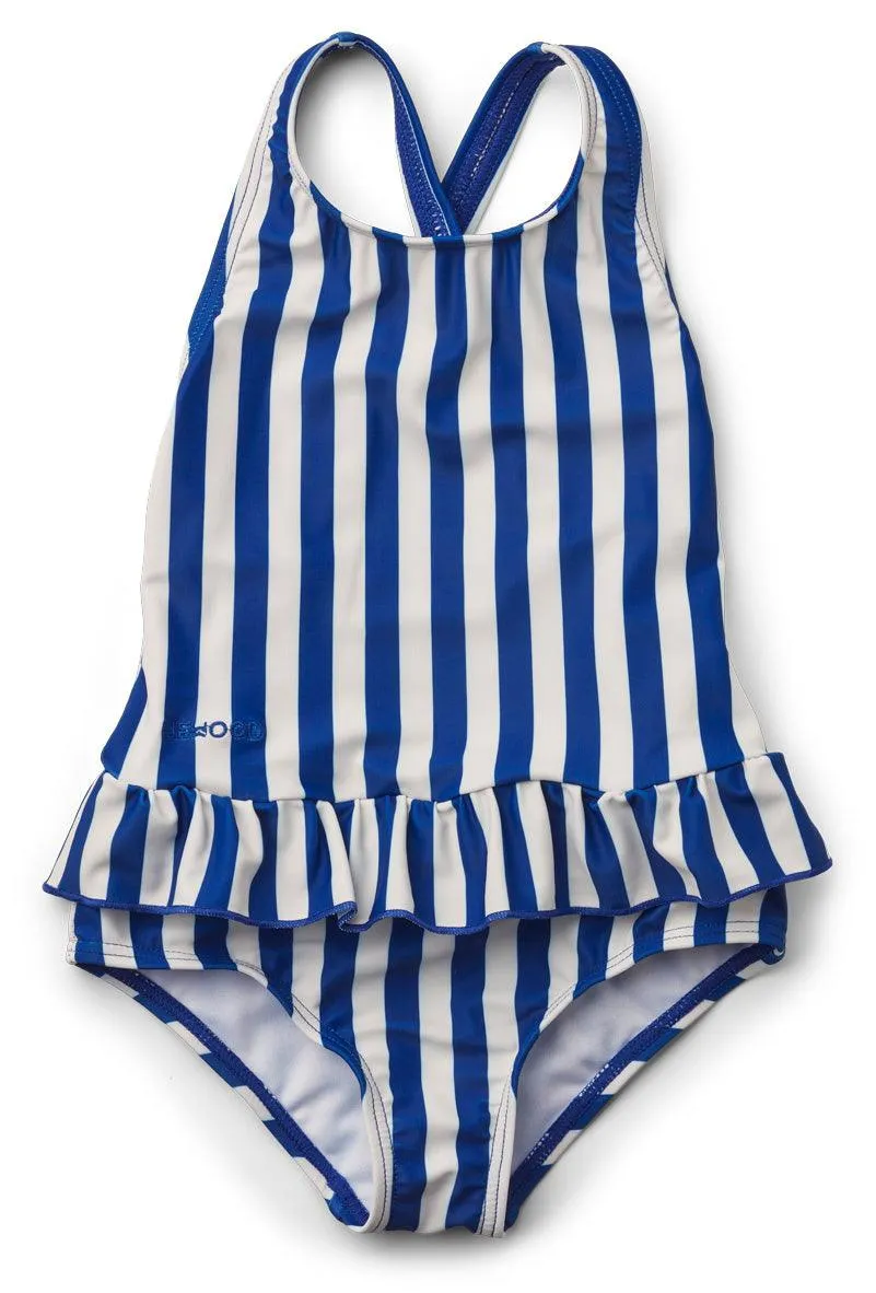 [70%OFF] Amara swimsuit Stripe - Surf blue/Creme de la creme