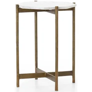 Adair Side Table, Raw Brass