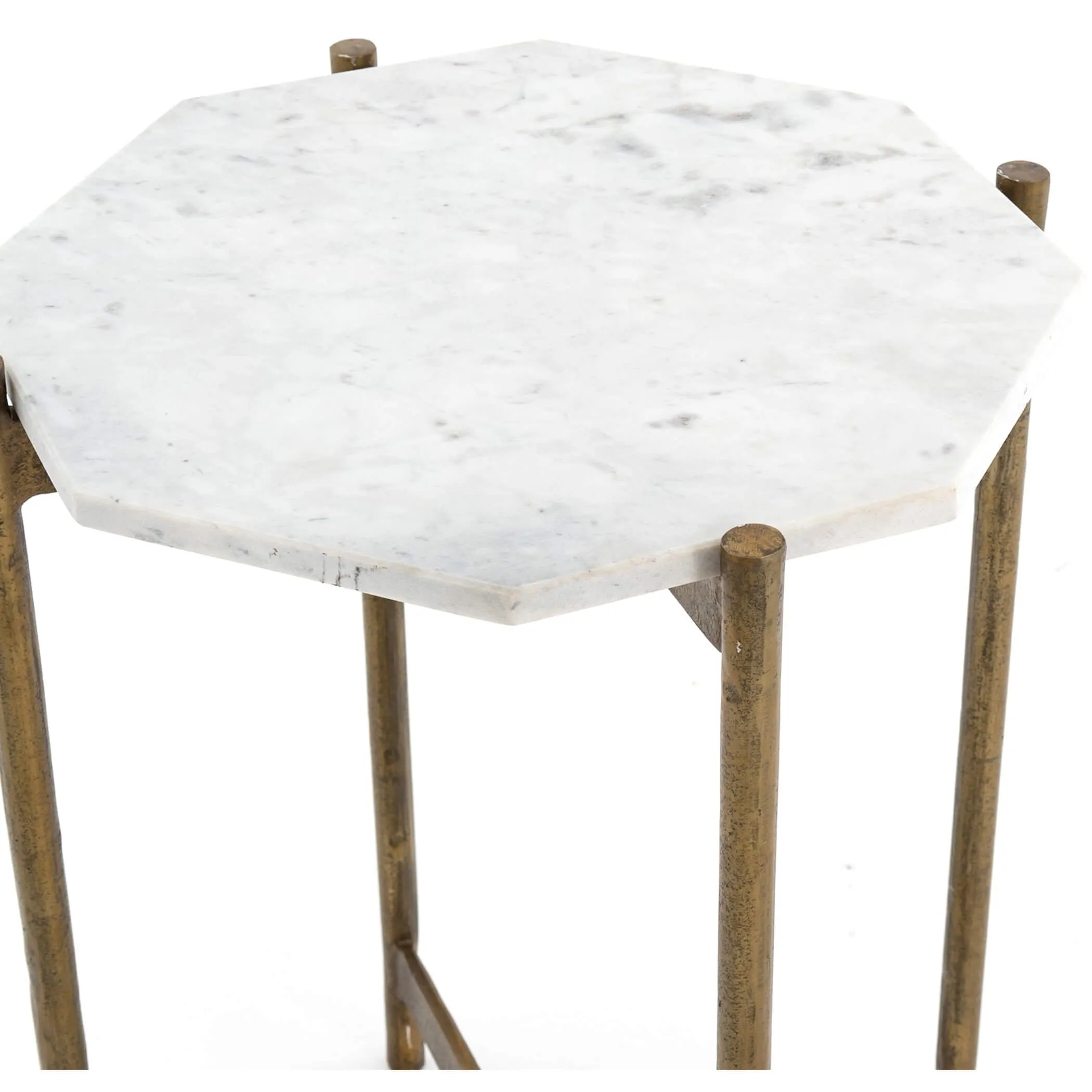 Adair Side Table, Raw Brass