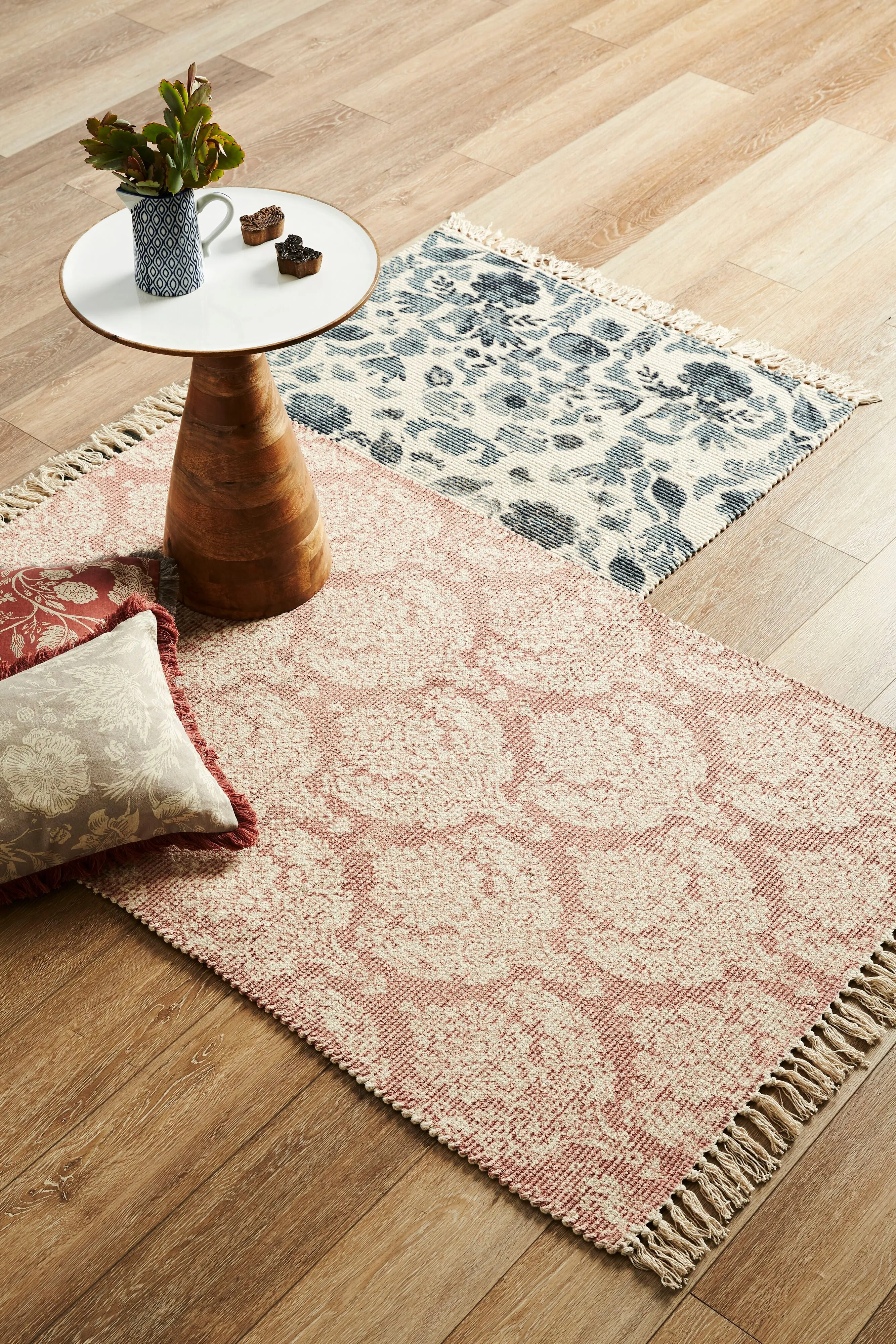 Aditya Floral Cotton Rug 150x90cm