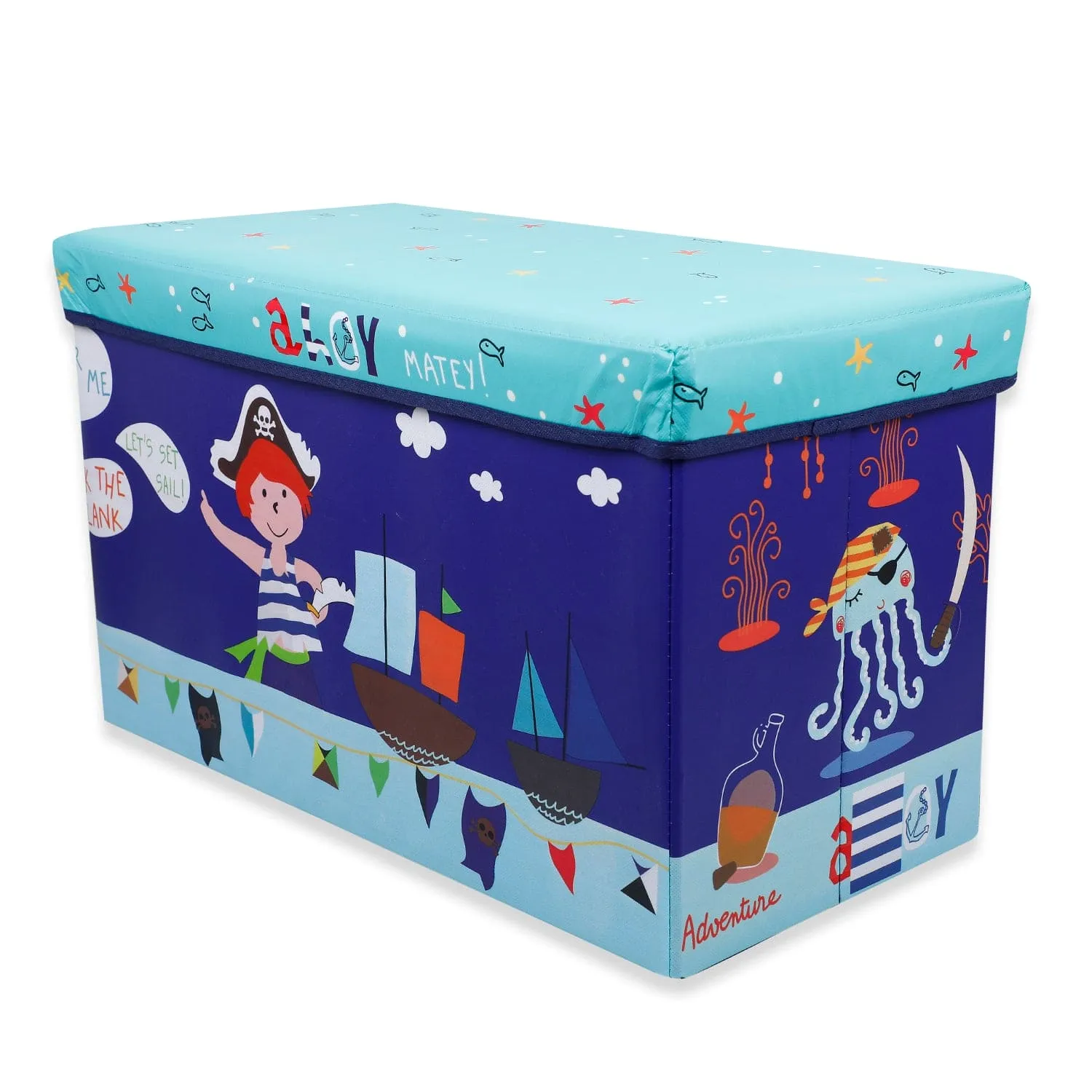 Baby Moo Treasure Hunt Large Multifunctional Playroom Storage Box - Blue