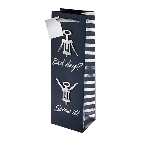 Bad Day? Screw It! Single-Bottle Wine Bag by Cakewalk