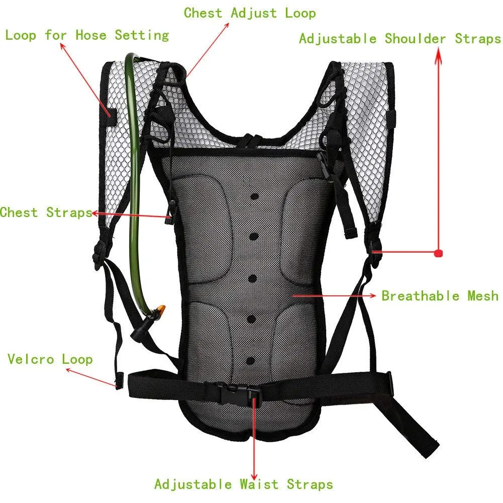 Baen Sendi Hydration Pack with 2L Backpack Water Bladder - Great for Outdoor Sports of Running Hiking Camping Cycling Skiing