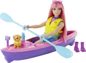 Barbie It Takes Two Daisy Doll & Kayak Set, Curvy Doll with Pink Hair, Puppy & Themed Accessories