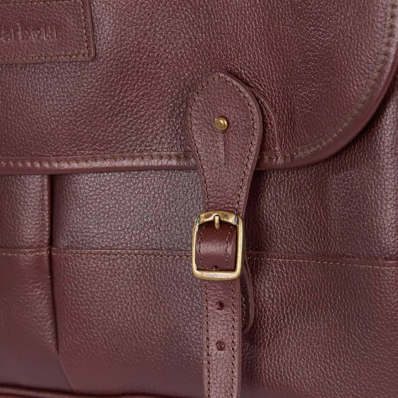 Barbour Leather Briefcase Dark Brown