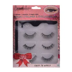 BEAUTIFUL KISS EYELASH 3PAIR IR E-7583