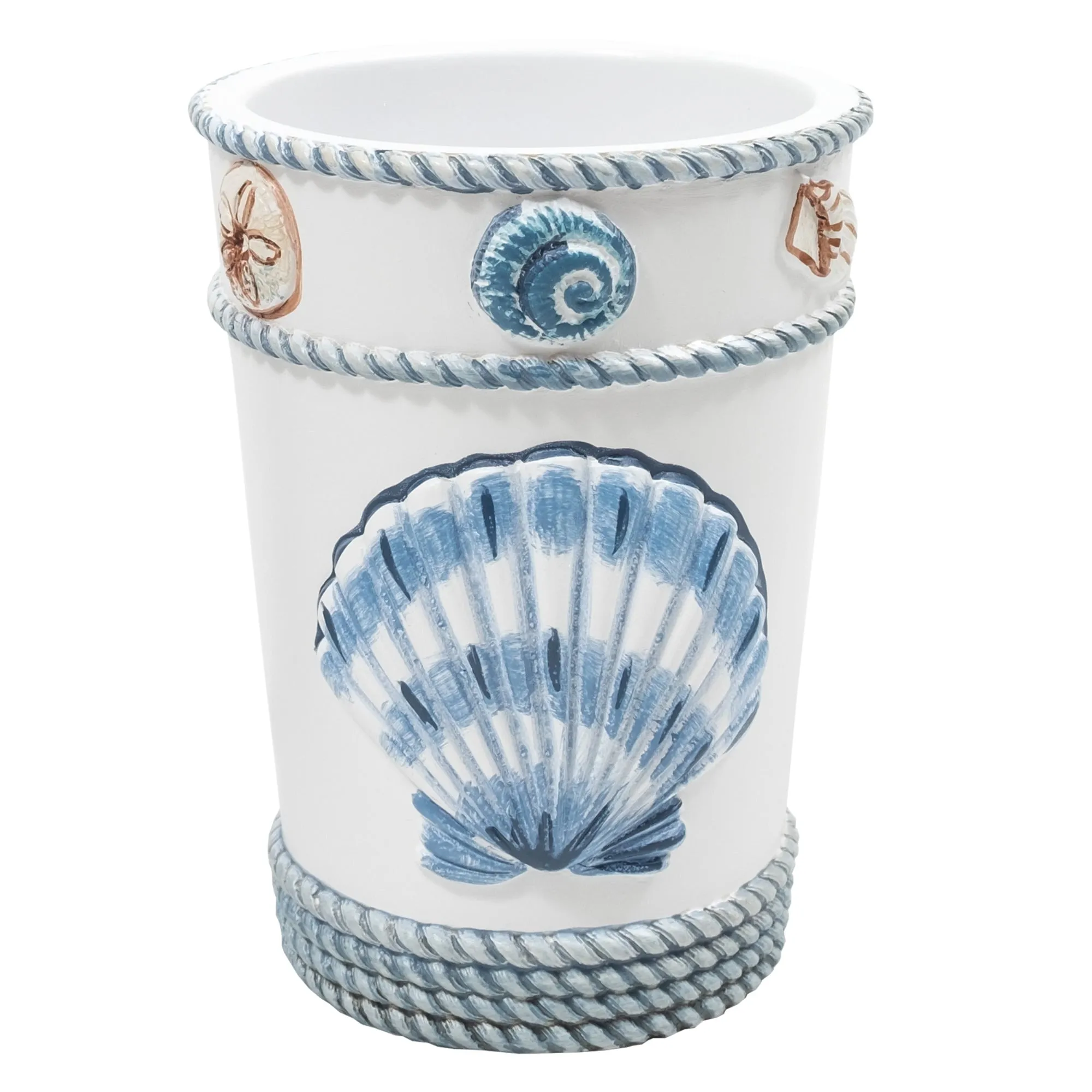 Blue and White Bathroom Accessory Set