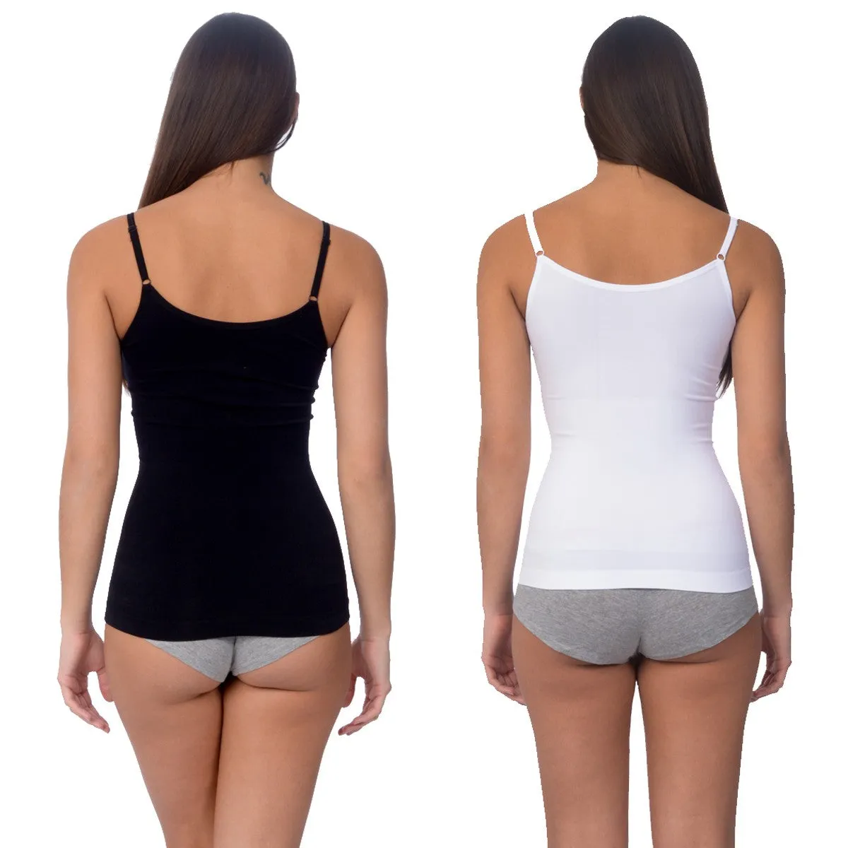 Body Beautiful Shapewear Shaping Cami With Reversible Neck, 2 Pack