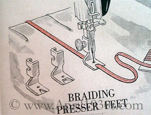 Braiding Presser Foot, Singer (Vintage Original)