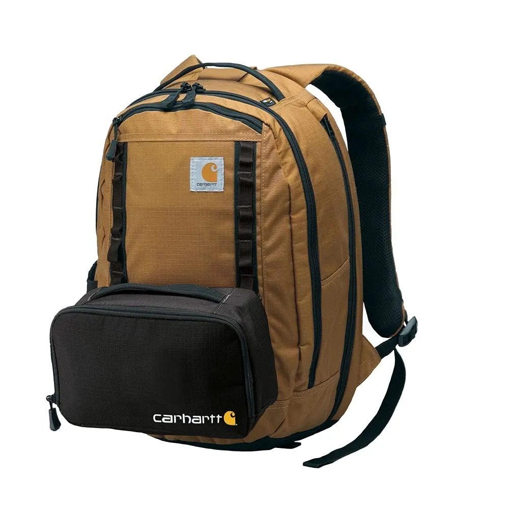 Carhartt B0000369 Cargo Series 20L Daypack   3 Can Cooler, Durable Backpack with Detachable Insulated Lunch Box, Carhartt Brown