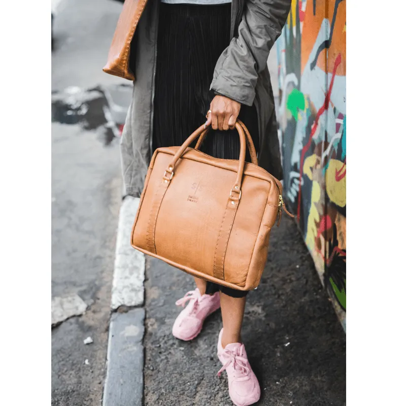 Classic Leather Boaz Briefcase -Tan Edition