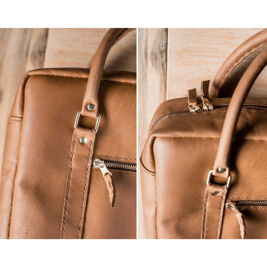 Classic Leather Boaz Briefcase -Tan Edition