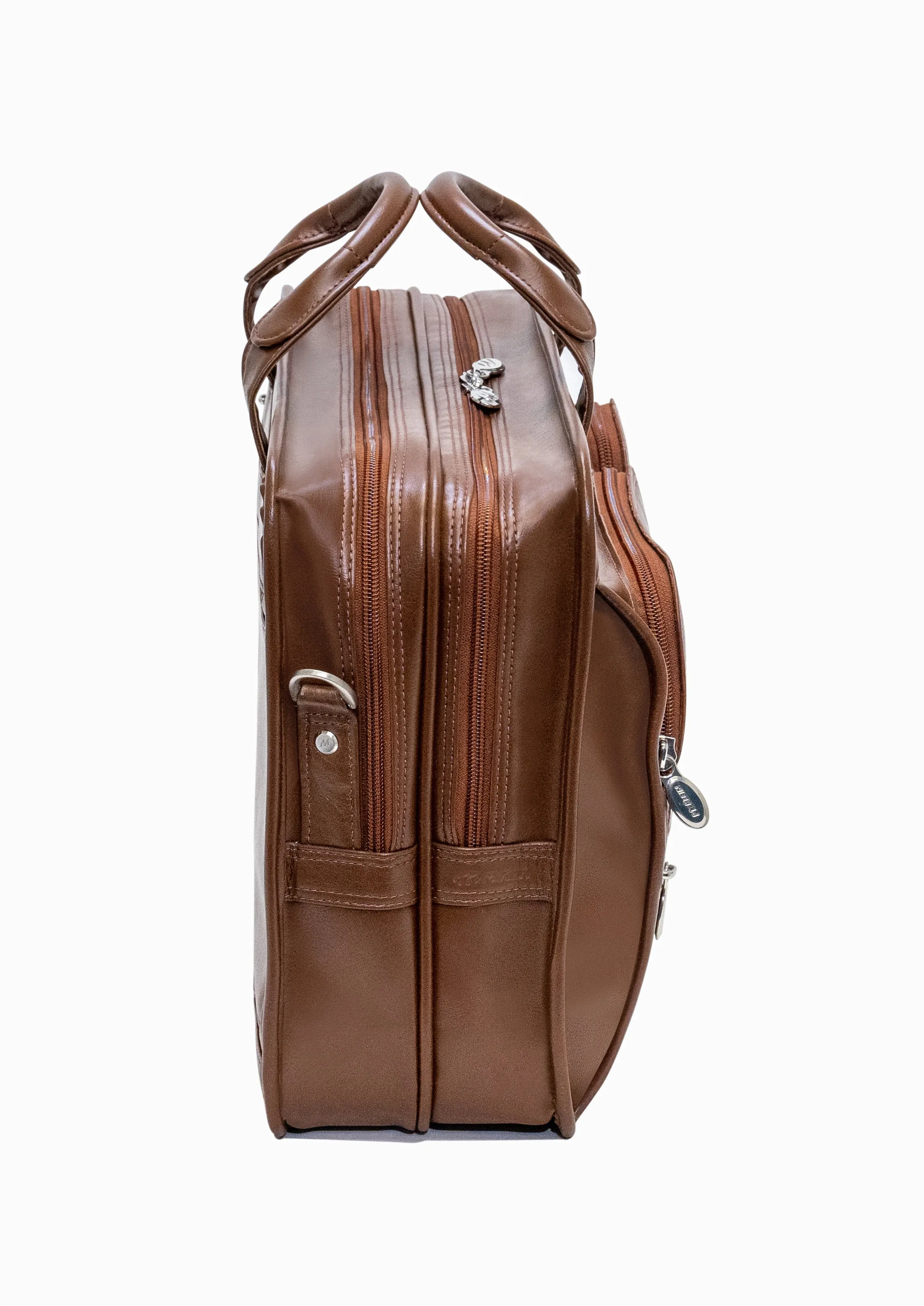 CLINTON | 17” Leather Detachable-Wheeled Laptop Case