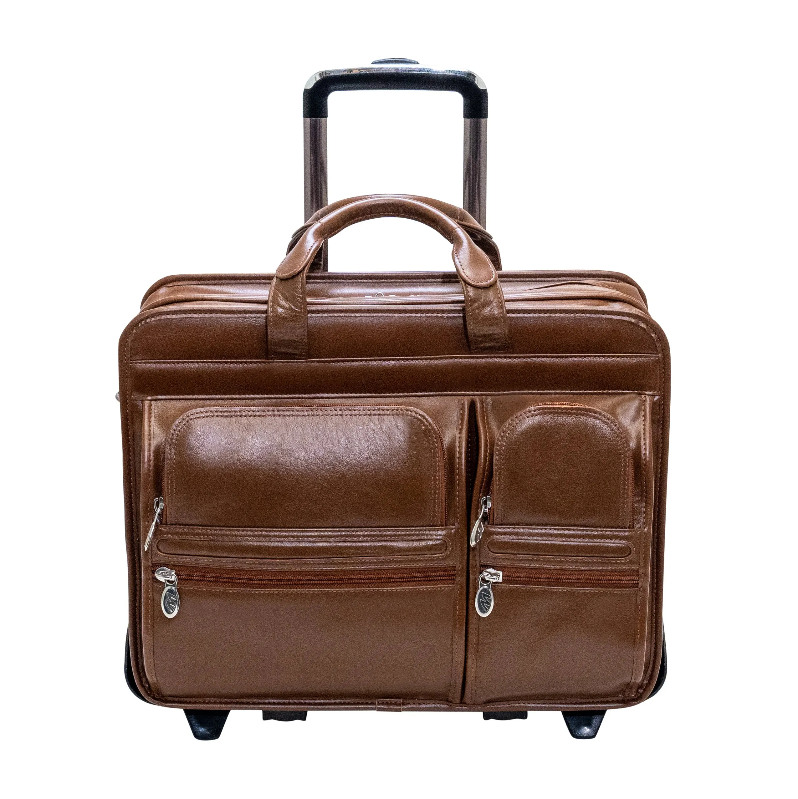 CLINTON | 17” Leather Detachable-Wheeled Laptop Case