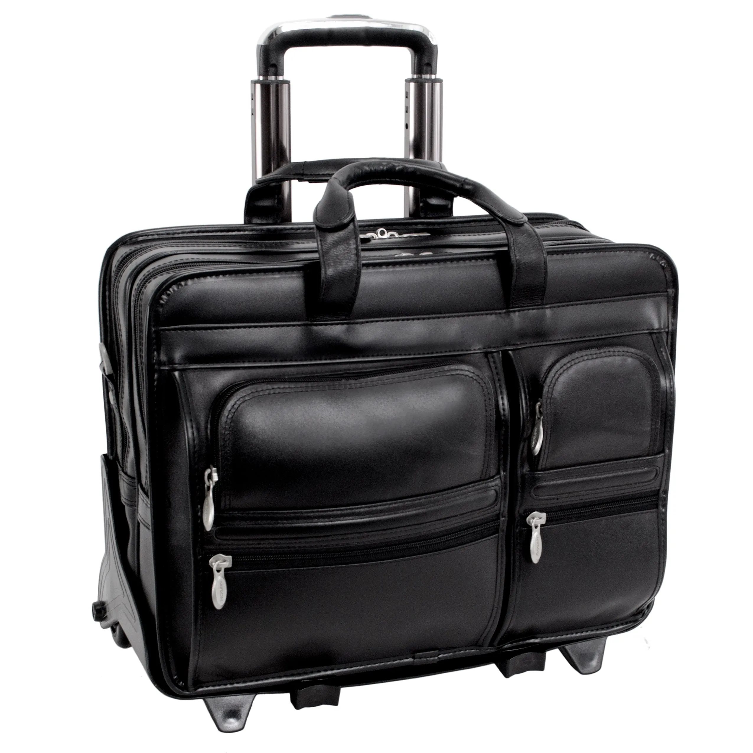 CLINTON | 17” Leather Detachable-Wheeled Laptop Case