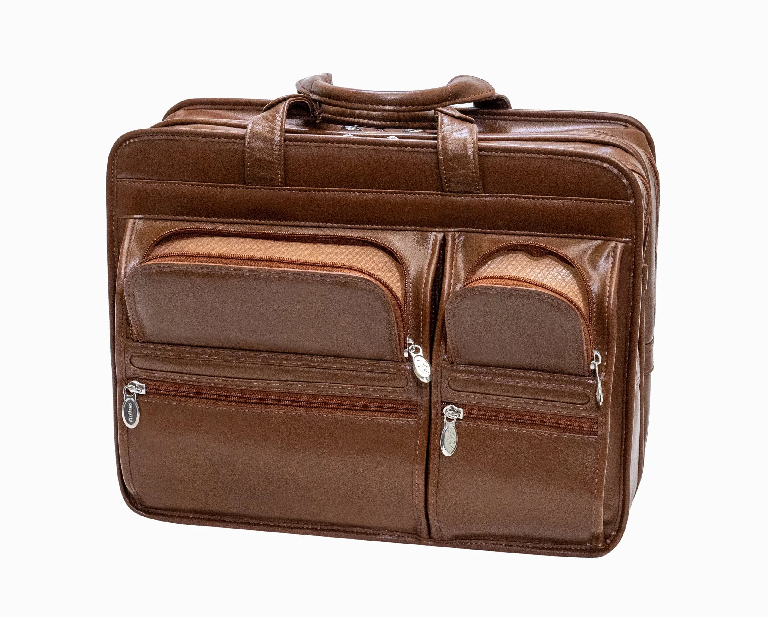 CLINTON | 17” Leather Detachable-Wheeled Laptop Case