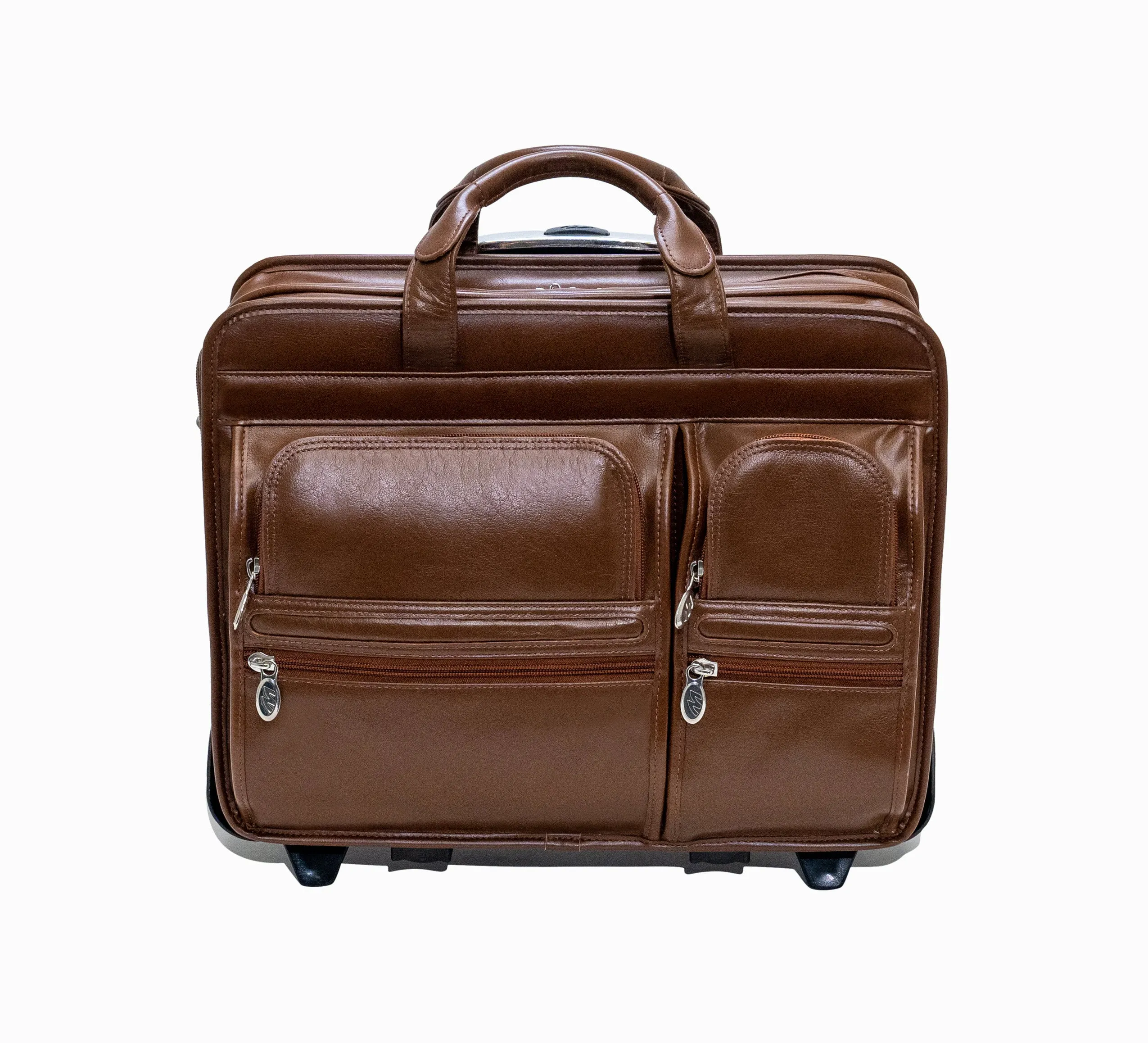 CLINTON | 17” Leather Detachable-Wheeled Laptop Case