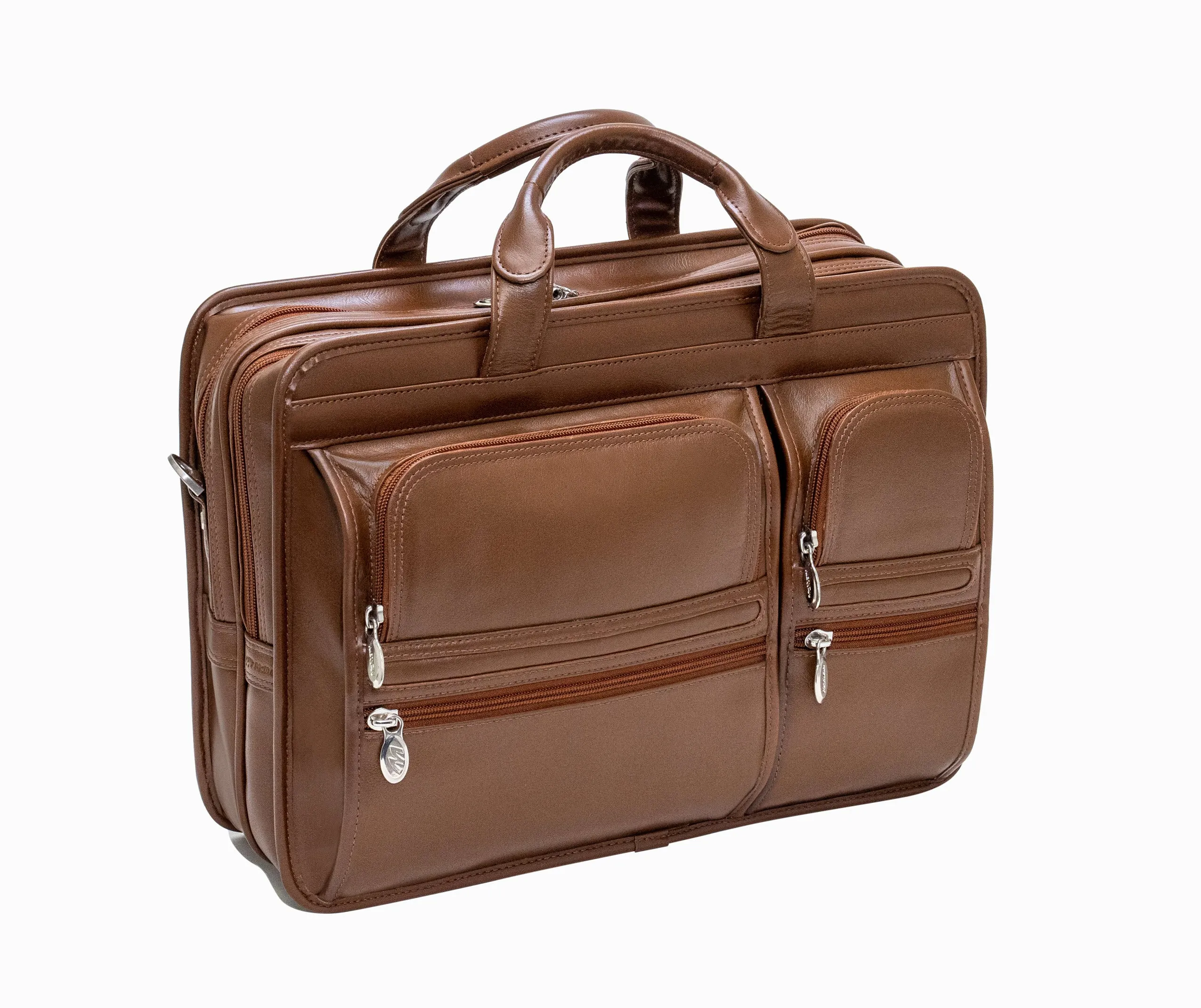 CLINTON | 17” Leather Detachable-Wheeled Laptop Case