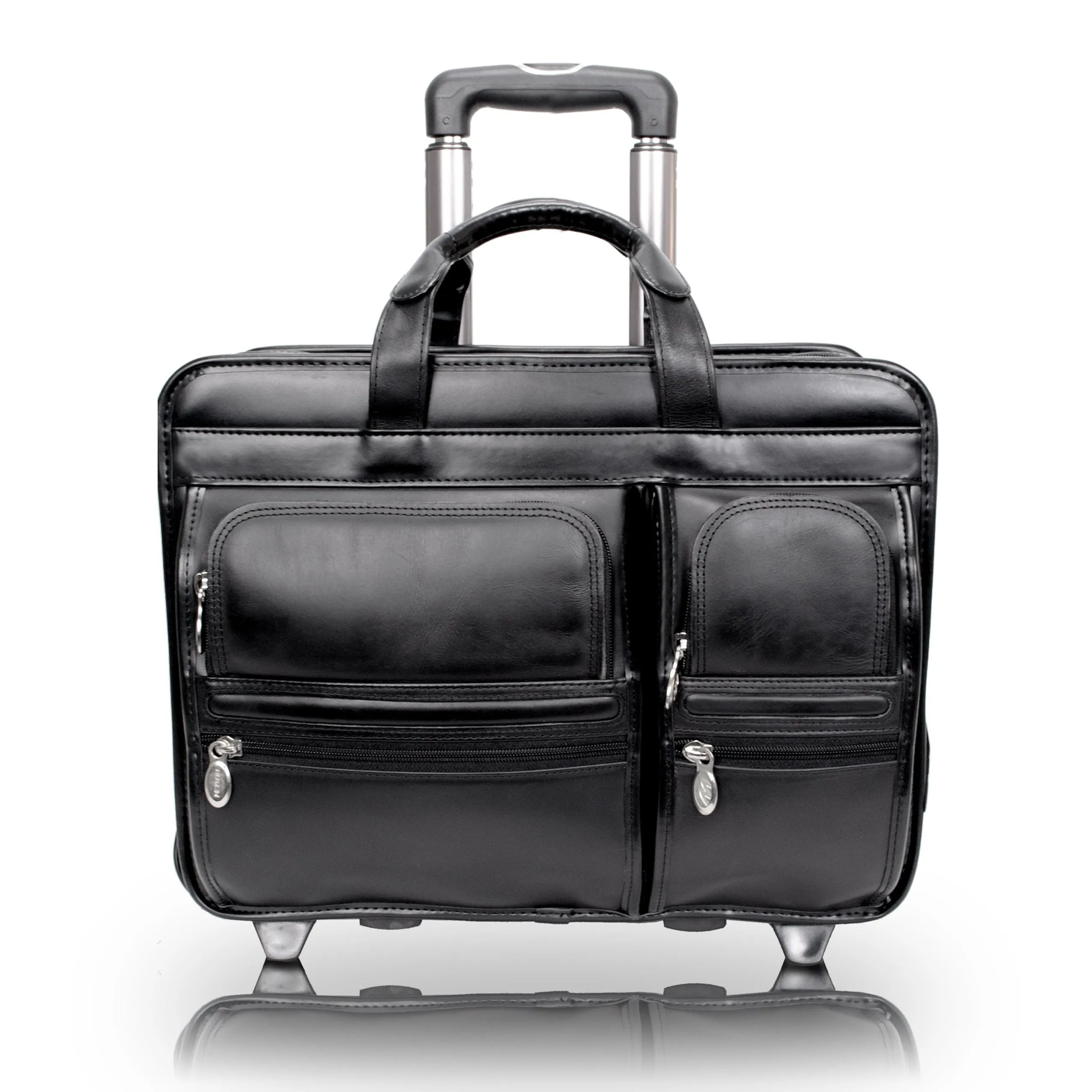 CLINTON | 17” Leather Detachable-Wheeled Laptop Case