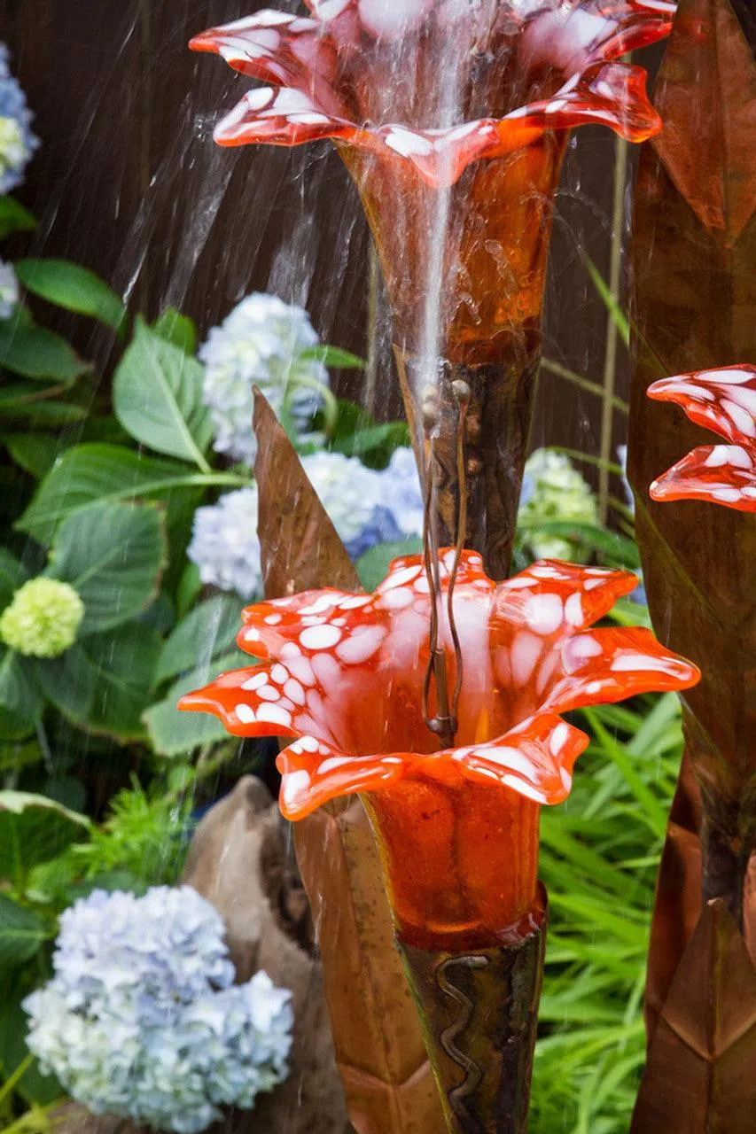 Copper Fountain Kit - Orange Trumpet Flower