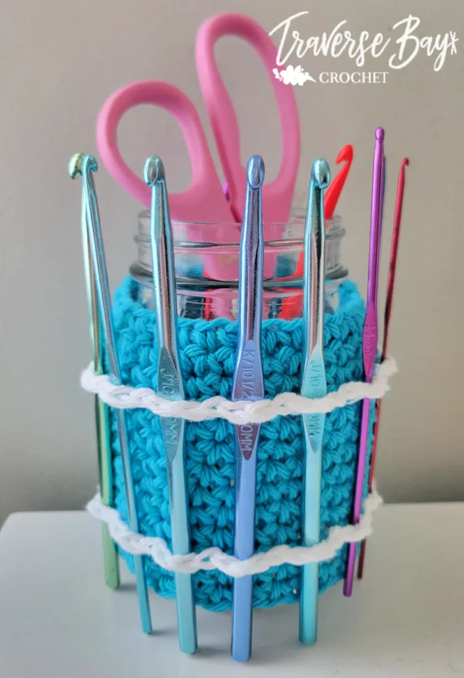 Crochet Hook Jar Organizer Free Pattern