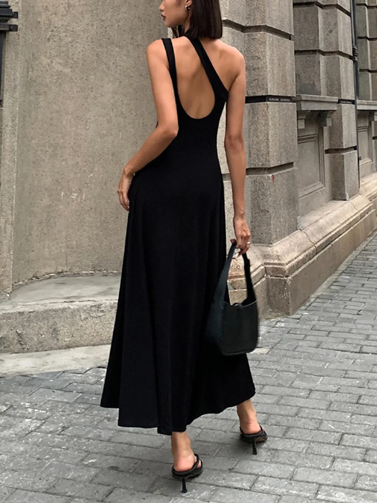 Cutout Backless Graceful Long Knit Dress