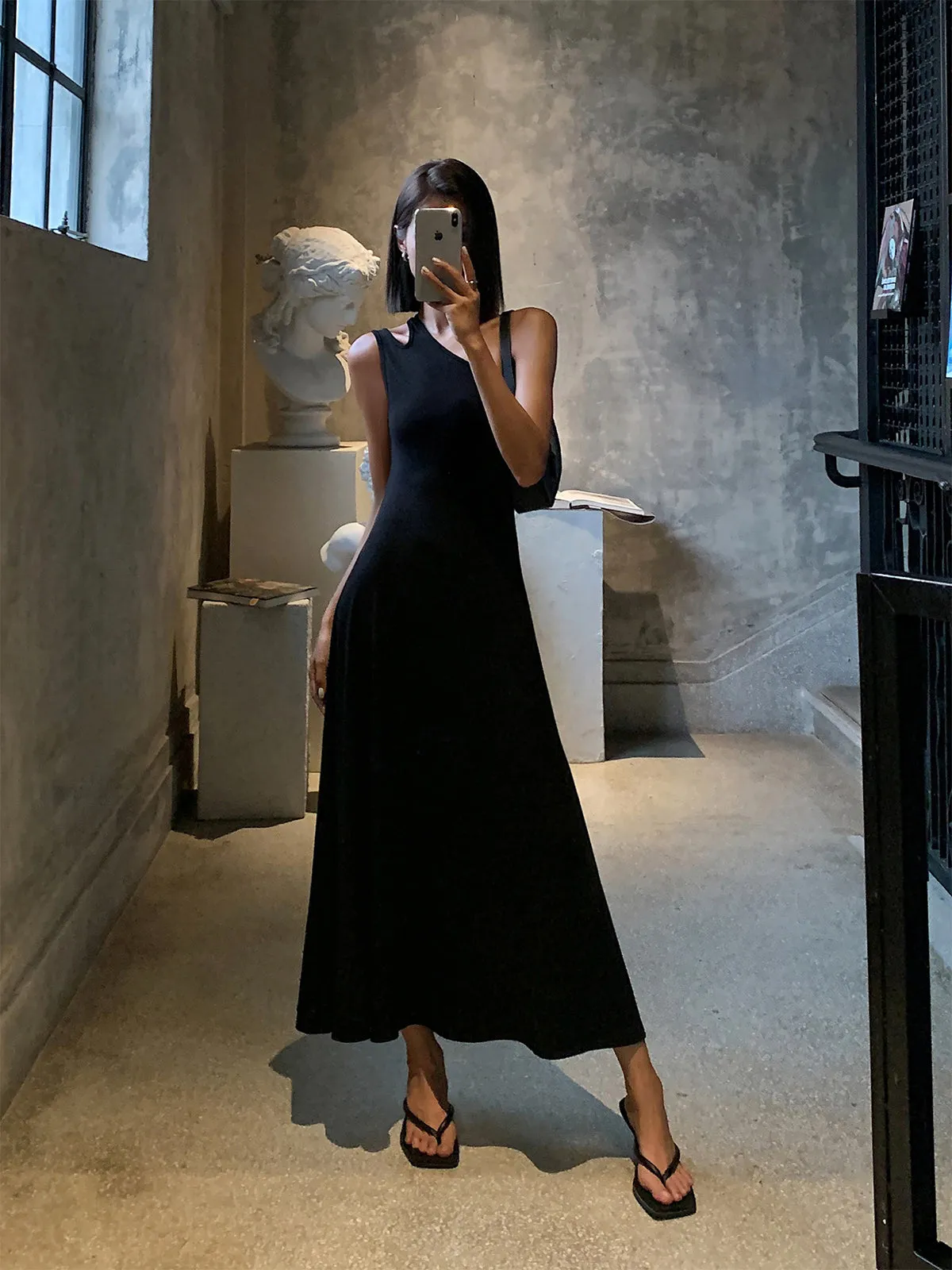 Cutout Backless Graceful Long Knit Dress