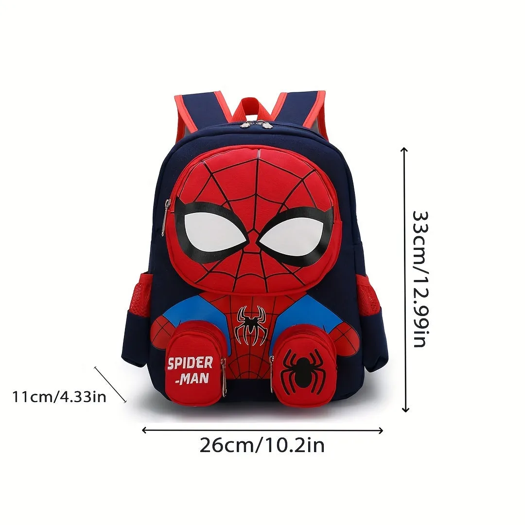 Disney Spider-Man Backpack - Officially Licensed, Vibrant Cartoon Design, Spacious School Bag with Handy Water Bottle Pocket