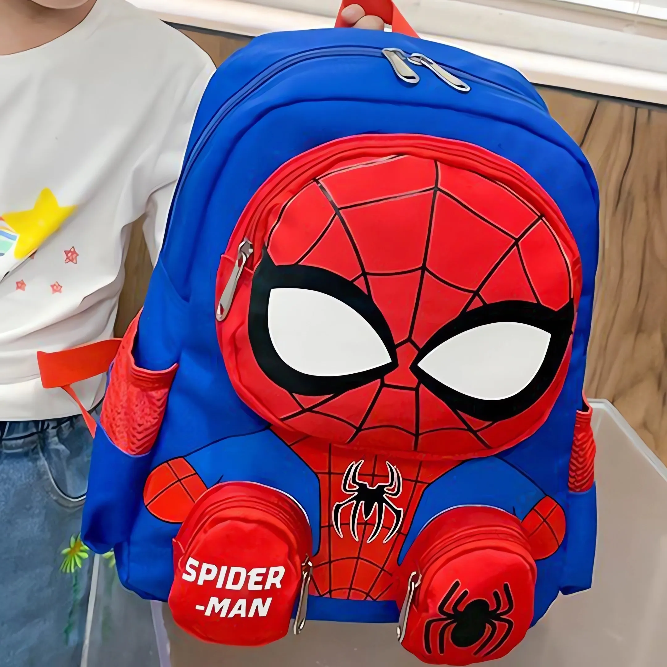 Disney Spider-Man Backpack - Officially Licensed, Vibrant Cartoon Design, Spacious School Bag with Handy Water Bottle Pocket