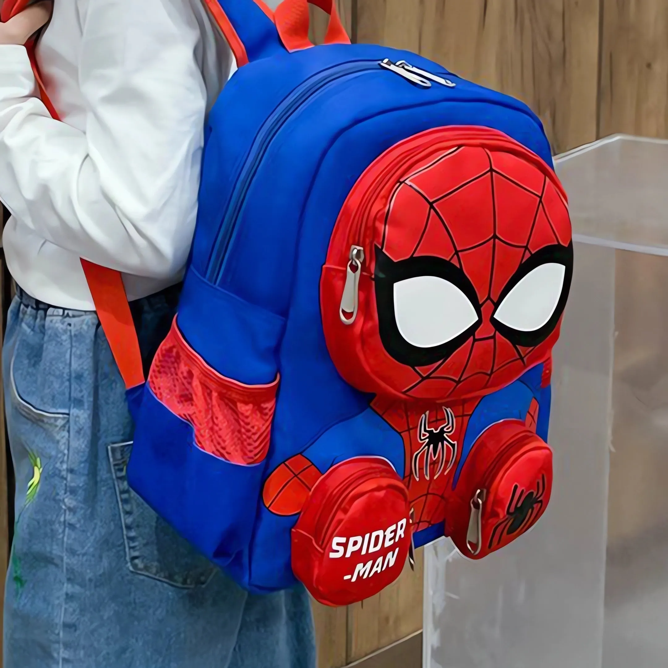 Disney Spider-Man Backpack - Officially Licensed, Vibrant Cartoon Design, Spacious School Bag with Handy Water Bottle Pocket