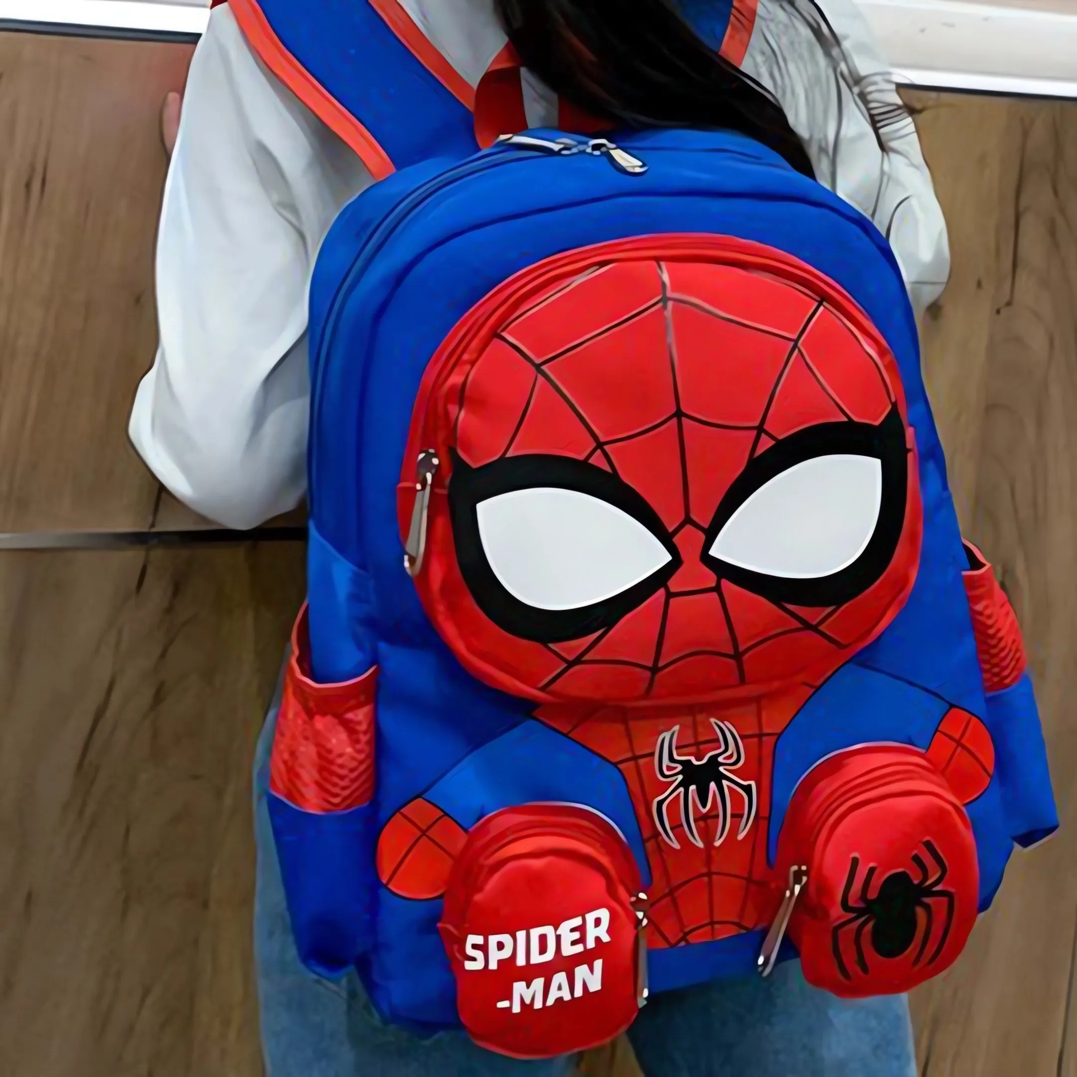 Disney Spider-Man Backpack - Officially Licensed, Vibrant Cartoon Design, Spacious School Bag with Handy Water Bottle Pocket