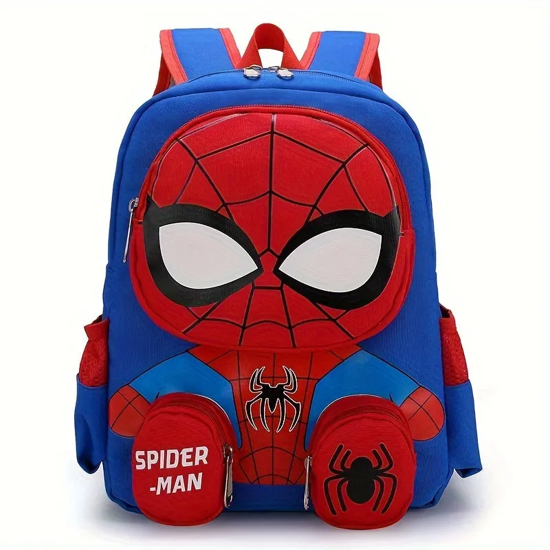 Disney Spider-Man Backpack - Officially Licensed, Vibrant Cartoon Design, Spacious School Bag with Handy Water Bottle Pocket