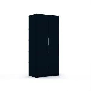 Elegant Black Wardrobe with Two Doors By Alhome